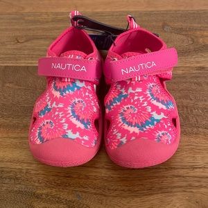 NWT NAUTICA Pink Toddler Water Shoes with Rubber Soles.
